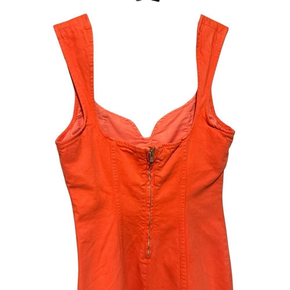 Revolve Mara Hoffman Poppy Orange Sleeveless Denim Midi Dress NWOT Size 2 - Picture 7 of 9